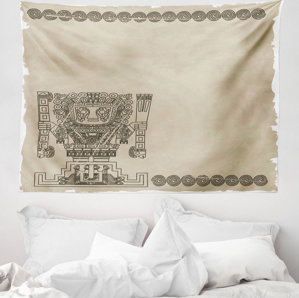 ABAKUHAUS Amerikanischer Ureinwohner Wandteppich, Maya-Relikt aus Weiches Mikrofaser Stoff Waschbar ohne Verblassen Digitaldruck, 150 x 110 cm, Arm...
