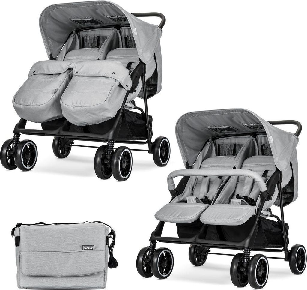 Lorelli Twin Grau Duo-Kinderwagen inkl. Wickeltasche Produktbild 