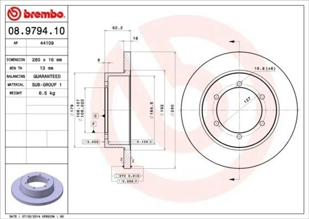 Disque de frein pour Toyota Avensis T22 entretien système de freinage