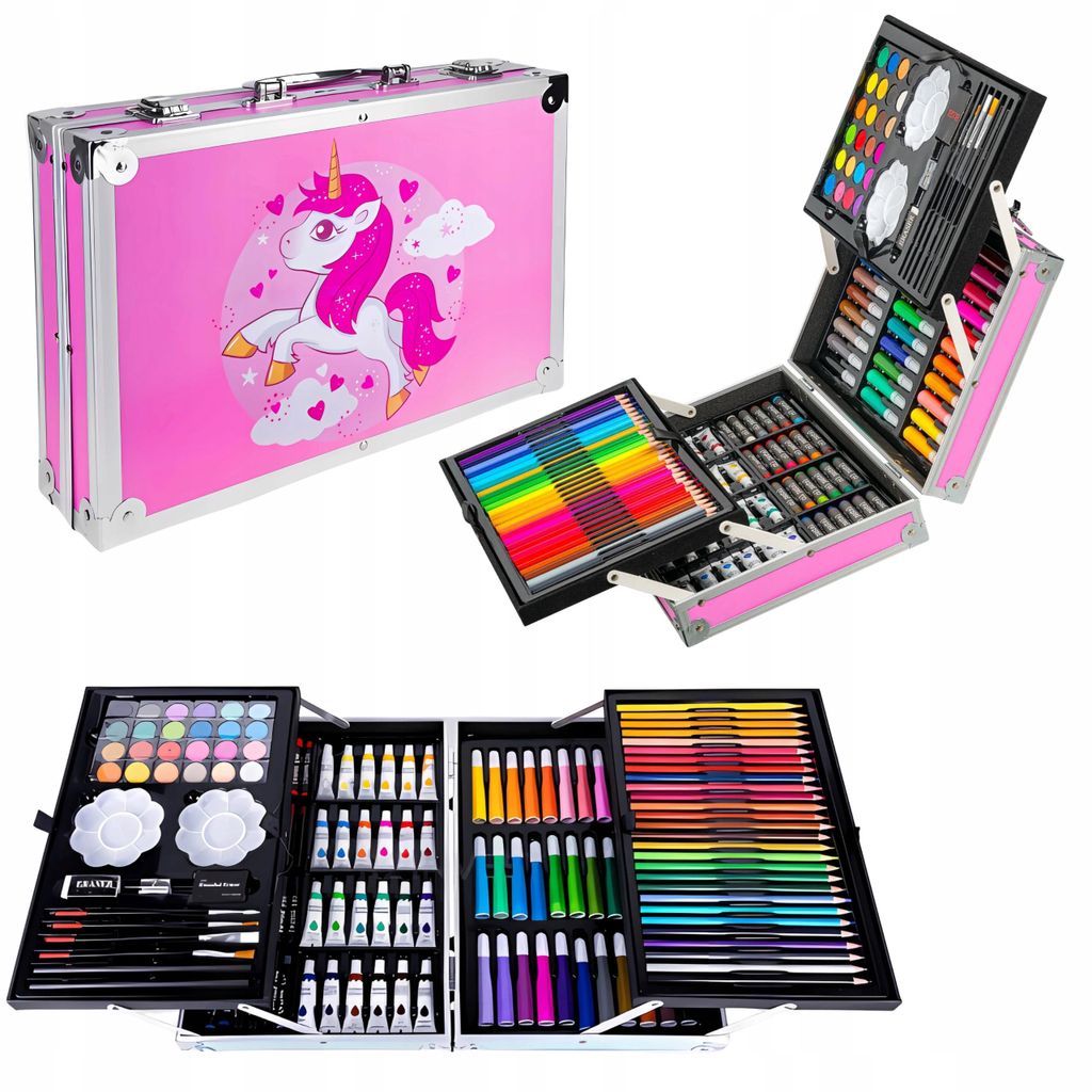 R2Invest Set di pittura in valigetta UNICORN rosa 145 pz Immagine del prodotto 