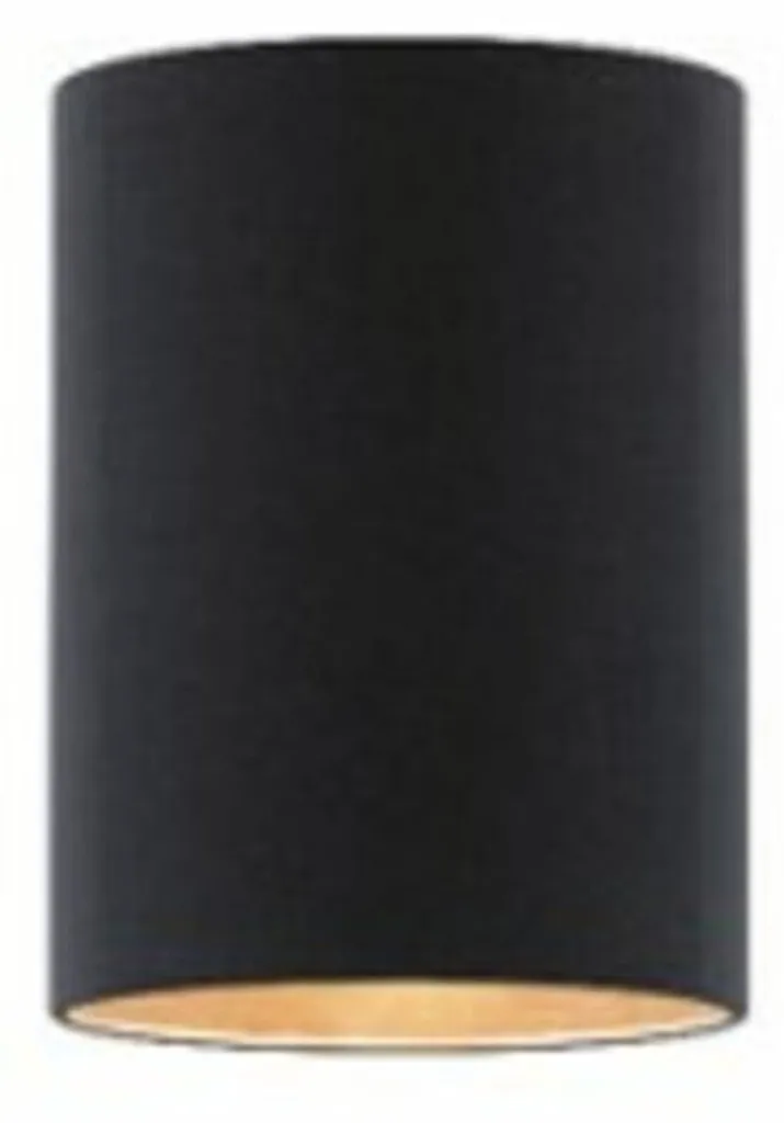 Abat-jour Cylindrique en Coton Noir et Film Cuivré - Style Contemporain