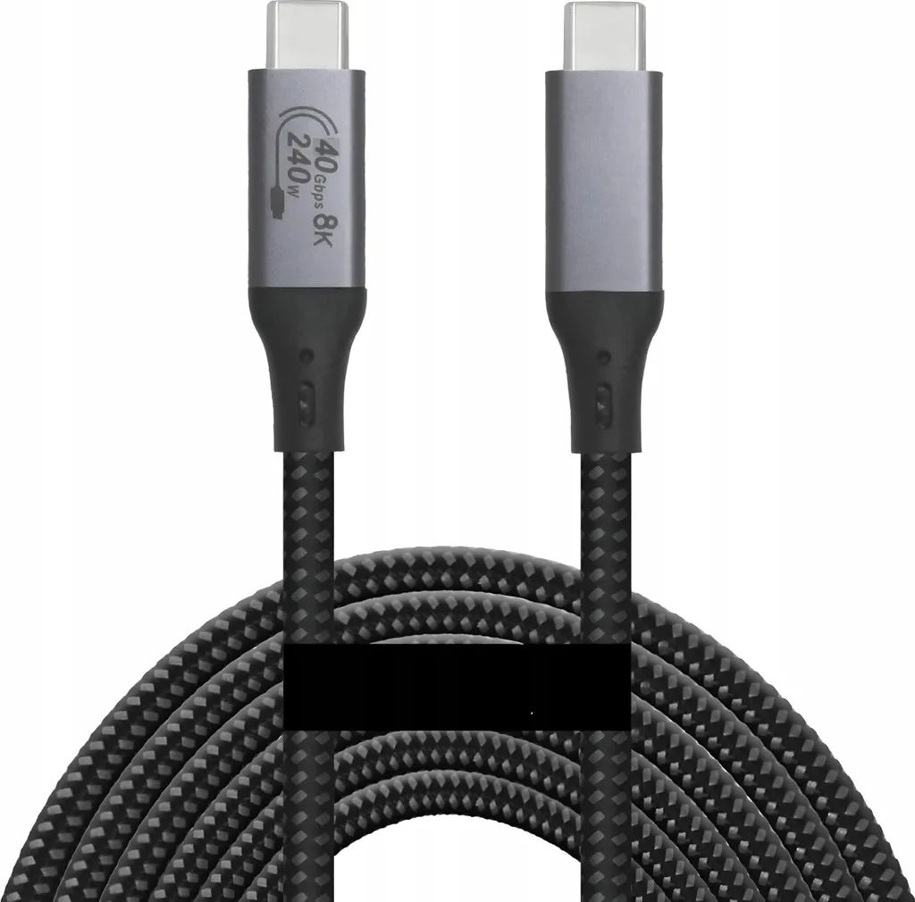 Câble USB4 Thunderbolt 4 240W 40Gbps 8K 120Hz en Nylon Tressé - 1m