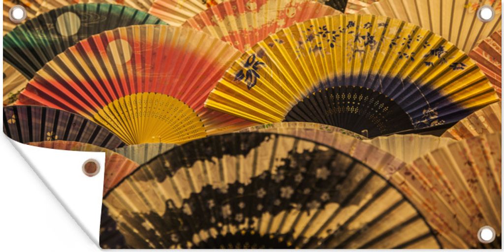 MuchoWow 60x30 cm Outdoor-Poster Gartendeko Sichtschutz Garten Poster für den Garten Das Bild der japanischen Fans