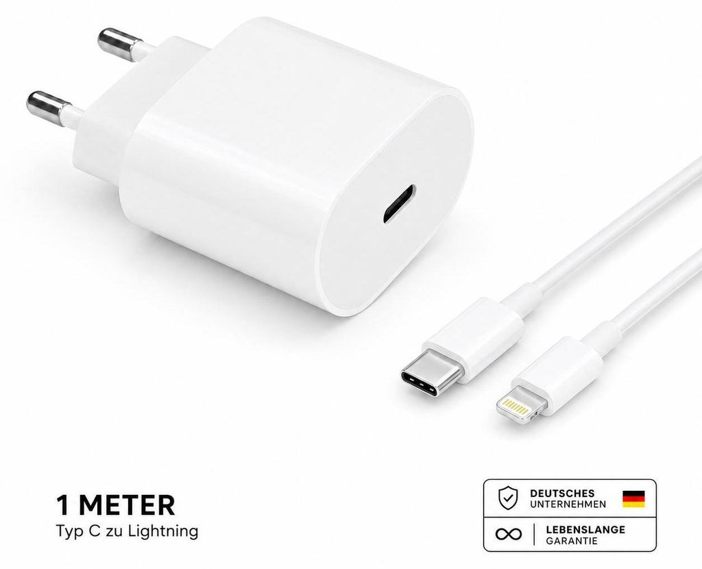 Schnellladegerät USB C Netzteil mit Kabel 20 Watt Universal Produktbild 