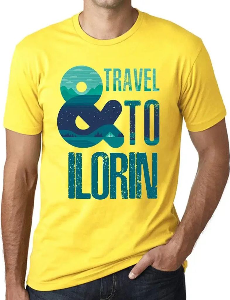 Herren Grafik T-Shirt Und reisen Sie nach Ilorin – And Travel To Ilorin – Öko-Verantwortlich Vintage Jahrgang Kurzarm Lustige Druck Geburtstag