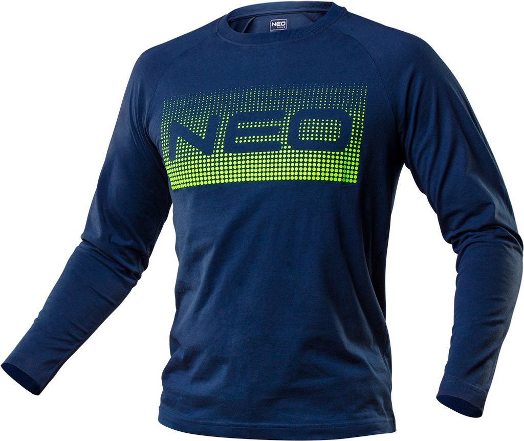 NEO TOOLS Herren Langarmshirt, Rundhalsausschnitt, lang, atmungsaktiv, 100% Baumwolle 180 g/m2, Arbeitsshirt - Größe: S