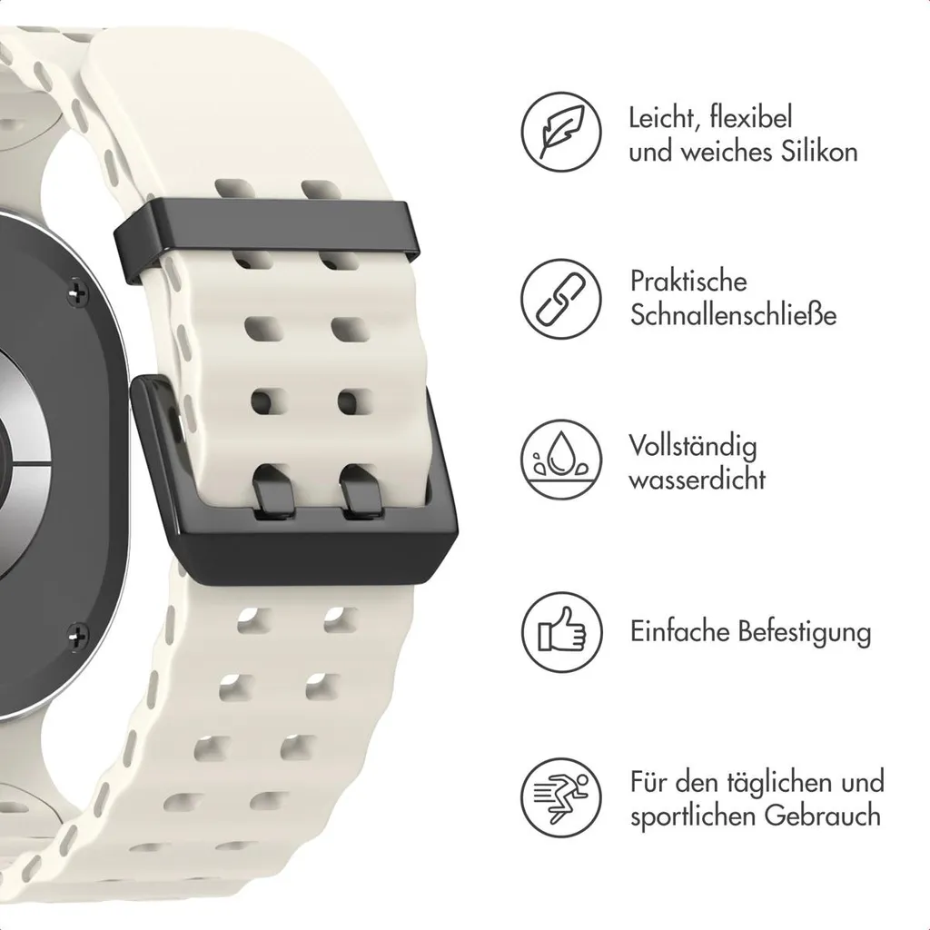 imoshion Ocean Banda in silicone per Samsung Galaxy Watch 8 (40/44 mm) / Classic (46 mm) - Starlight - 2