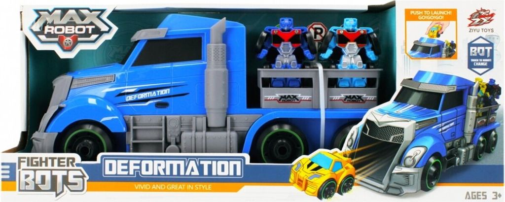 Ariko Truck Launcher mit 2 Stück Roboterautos - inklusive Verkehrszeichen