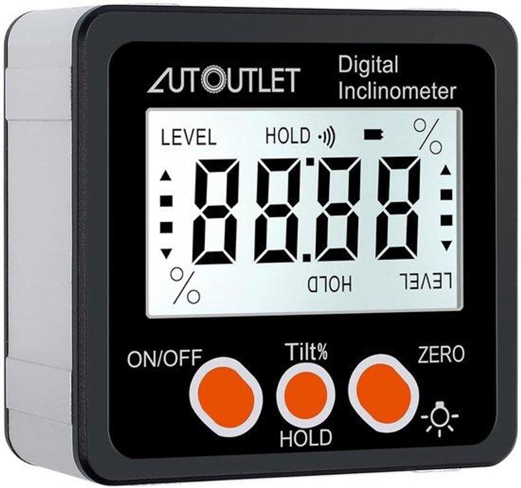 Digitales Höhenmessgerät mit 4-fach 90-Grad-Schlauch, Niveaumessgerät mit LED-Hintergrundbeleuchtung und magnetischer Fundierung