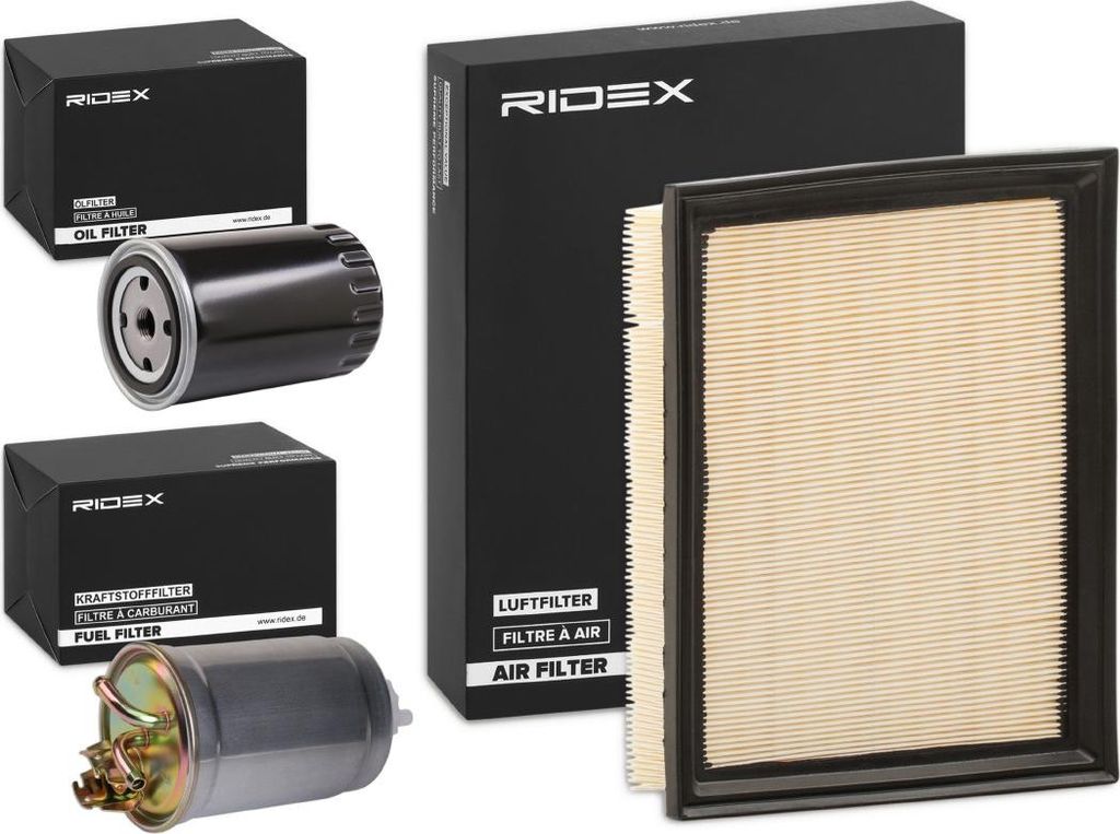 RIDEX Filterset Inspektionspaket Filtersatz für VW GOLF III (1H1) Golf IV Cabrio (1E) Golf III Cabrio (1E7) GOLF III Variant (1H5) Vento (1H2)