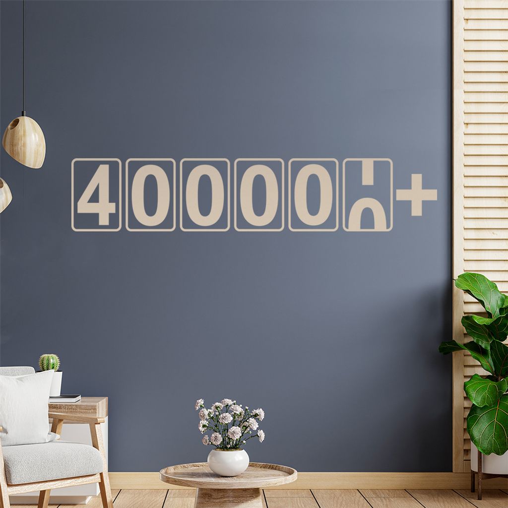 IV00000+ km Kilometerzähler Wandtattoo Wandaufkleber Wall Sticker - Dekoration, Küche, Wohnzimmer, Schlafzimmer, Badezimmer