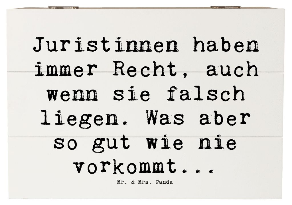 Mr. & Mrs. Panda Schatulle Spruch Juristin Recht 22 x 15 cm - Weiß - Geschenk, Berufe, Holztruhe, schatztruhe, Jurastudium, Berufspassion, Beruf, ...