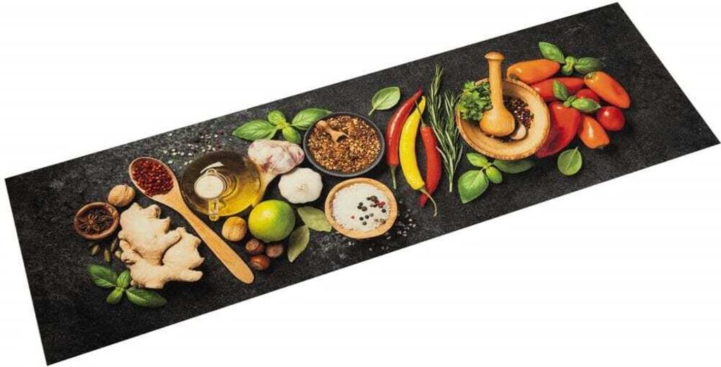 Küchenteppich Waschbar Gewürze 45x150 cm Samt