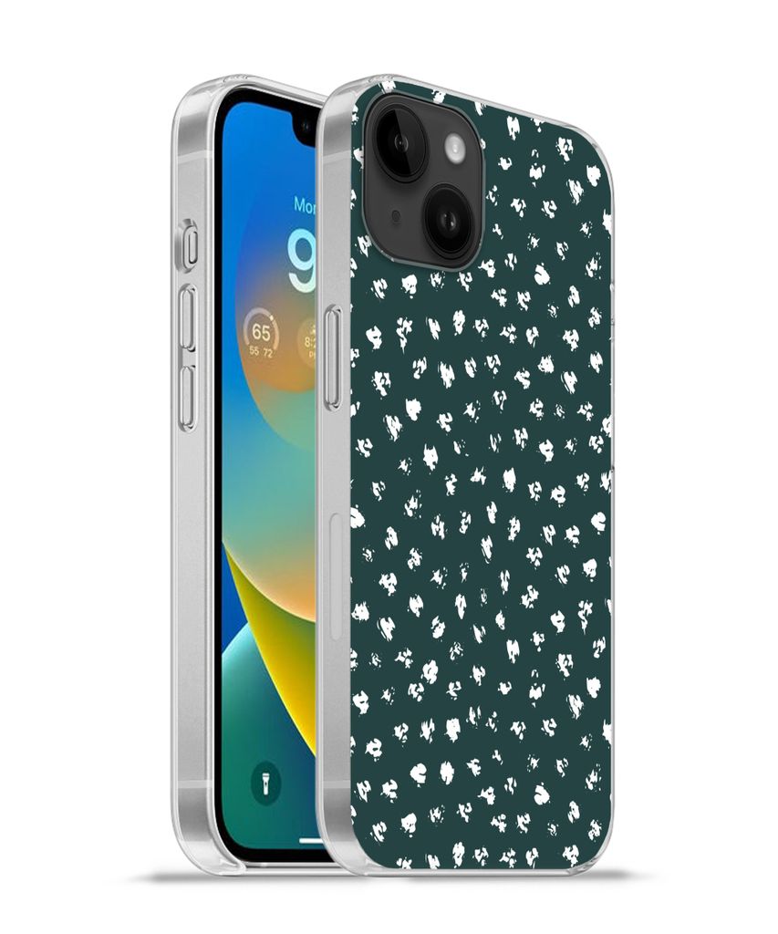 MuchoWow Handyhülle Schutzhülle Hülle für Apple iPhone 14 Plus - Soft case Polka dots - Weiß - Grün Silikon Softcase Handy Hülle - Abbildung