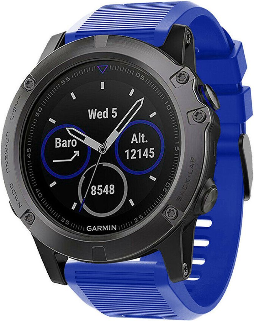 Strap-it Garmin Fenix 5x / 6x Silikonarmband (Blau)