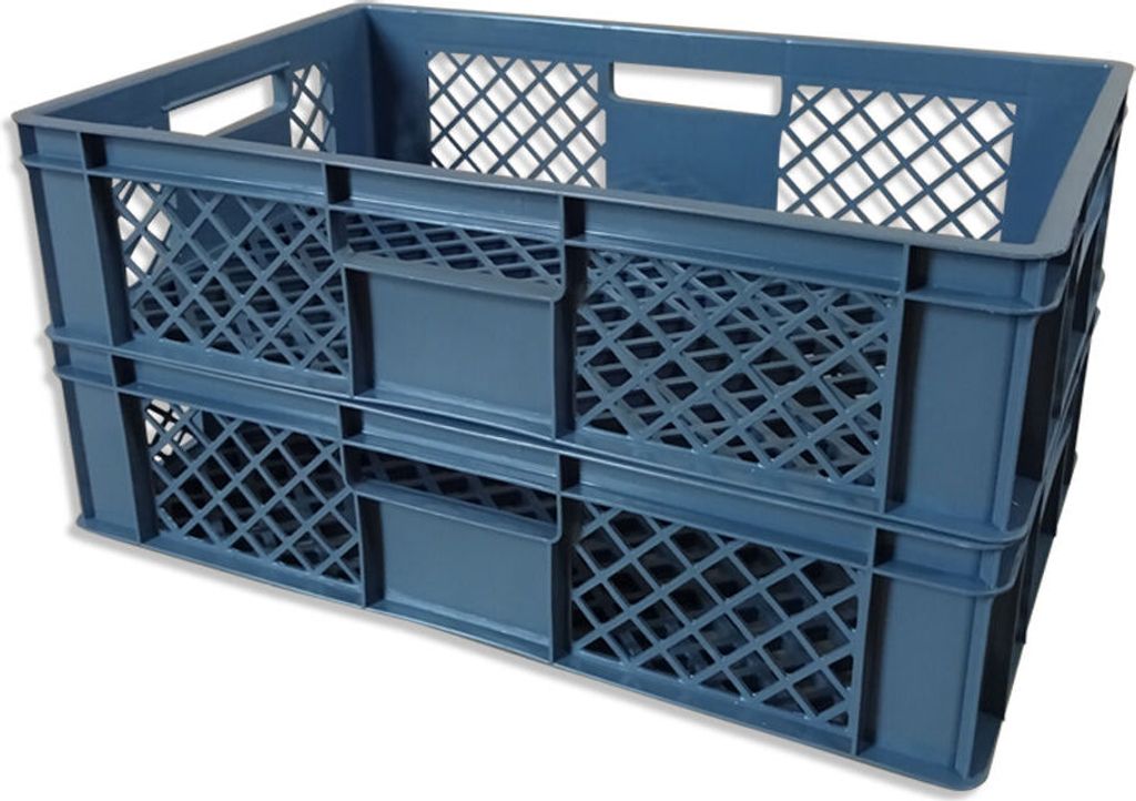 2 Stück Bäckerkiste Brötchenbox Brotbehälter Konditorenbox Stapelbox Gitterbox EURO-Norm 15 cm grau (2 x BK 15 grau)