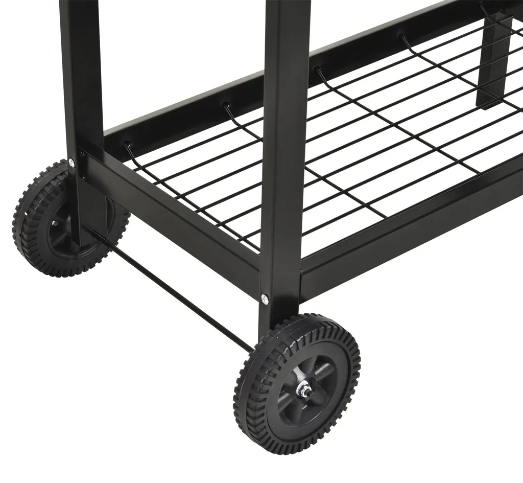 Barbecue charbon double zone de cuisson ajustable résistant à 300°C - 4