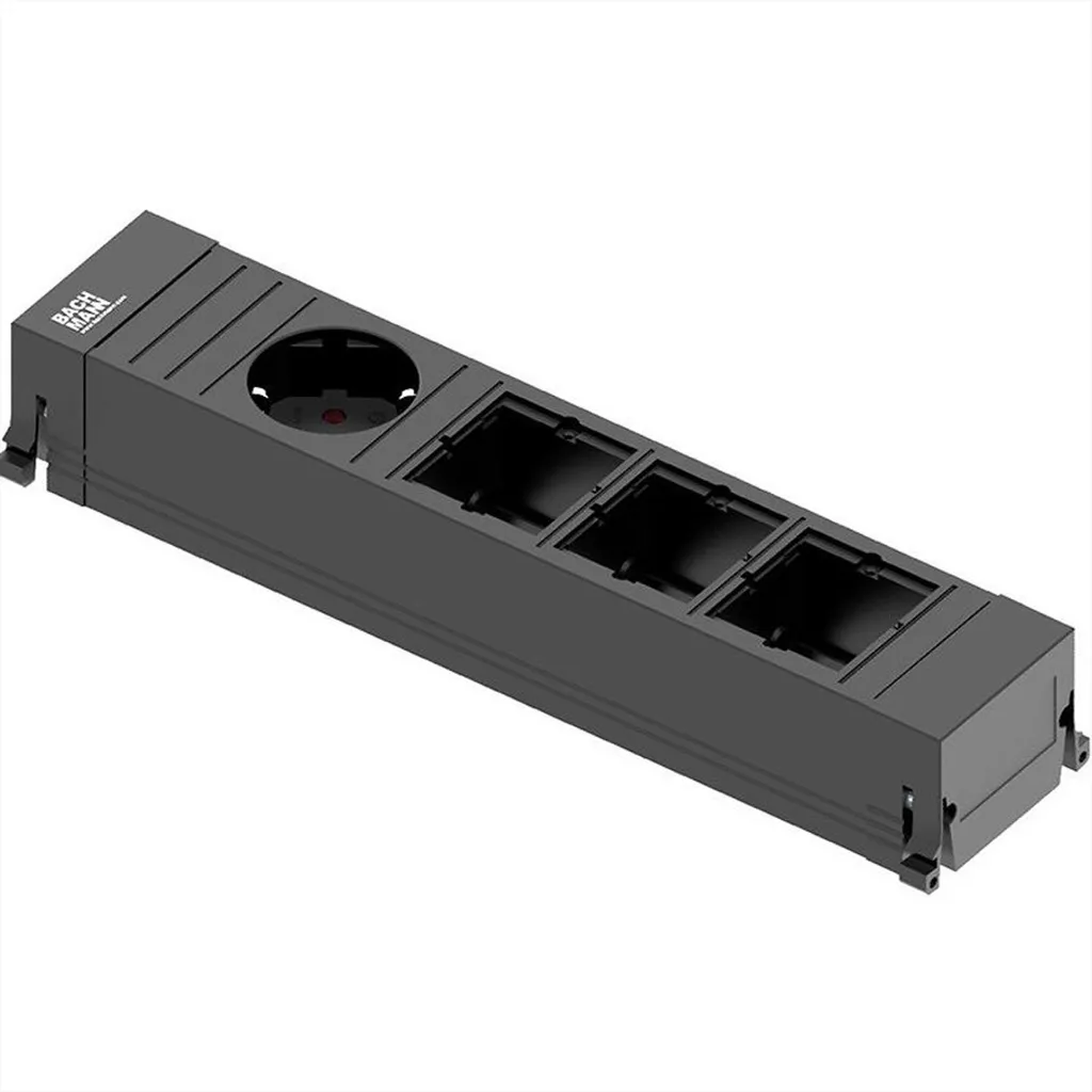 Power Frame 1xSchuko 3xABD Noir 916.0611 - Bloc Prise Encastrable Bureau