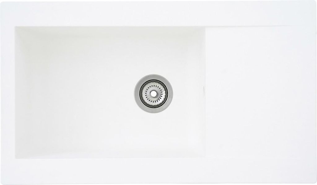 Respekta Denver Mineralitespüle 1 Becken 86 x 50 cm Weiß Produktbild 