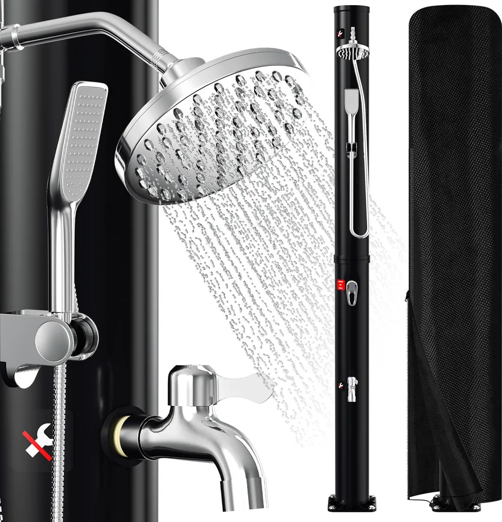 Izrielar Doccia Solare 20L: Set Esterno Completo con Lavapiedi e Telo
