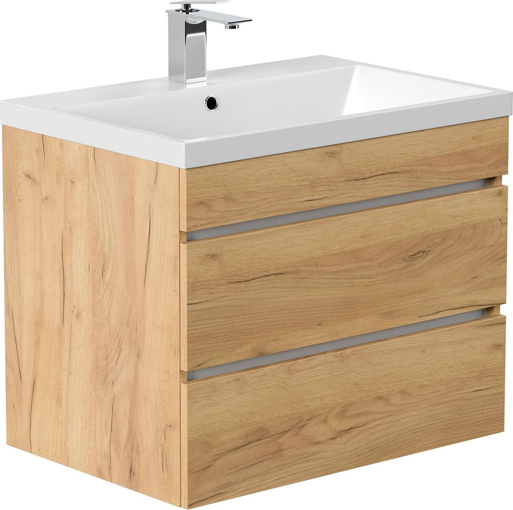 Badmöbel Waschplatz "Fellini 70" Eiche Gold Produktbild 