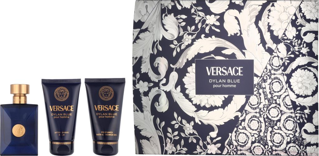 Versace Dylan Blue Pour Homme Geschenkset Eau de Toilette 50ml/Bath & Shower Gel 50ml/Aftershave Balm 50ml