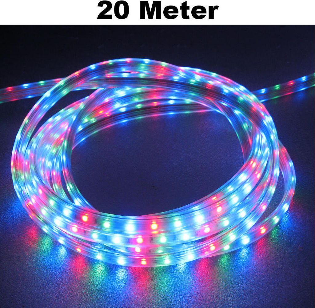 Leuchtstreifen SMD2835 60 LED/Meter LED Strip Stripe Lichtleiste Lichterkette Lichtband Lichtstreifen Band RGB 20 Meter Länge Komplett Set