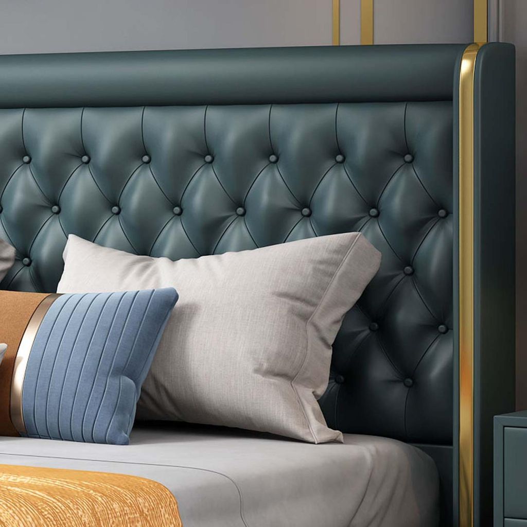 Schlafzimmer Bett Nachttische 3 tlg. Set Design Luxus Betten Leder Doppelbett