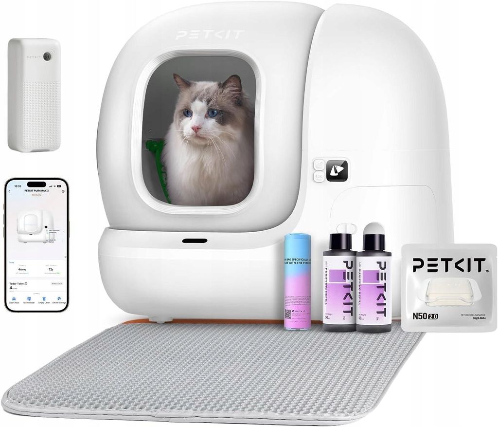 PETKIT PURA MAX 2, Kot, Samoczyszcząca się kuweta, Biały, Zdjęcie produktu 