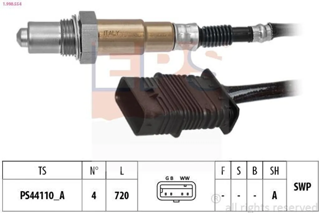 Sonde lambda EPS pour BMW 3 Touring E91 - Sonde plane chauffée 720 mm