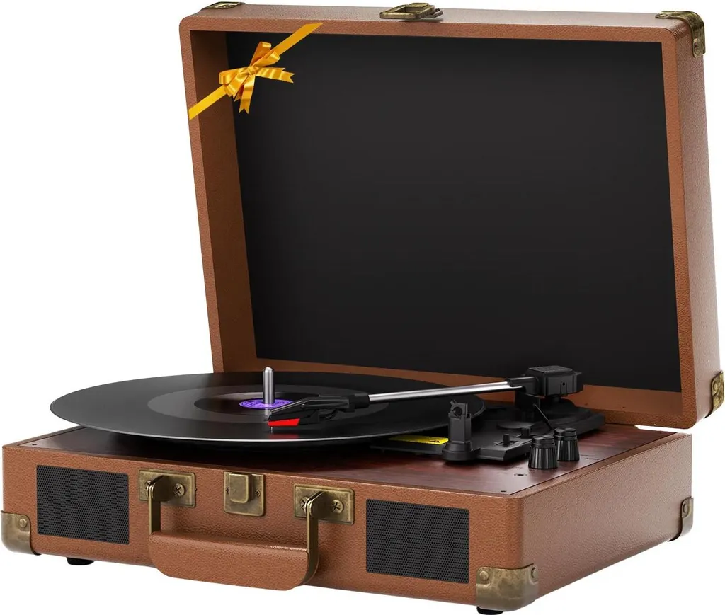 Tourne-disque anti-vibrations 3 vitesses et son stéréo haute fidélité