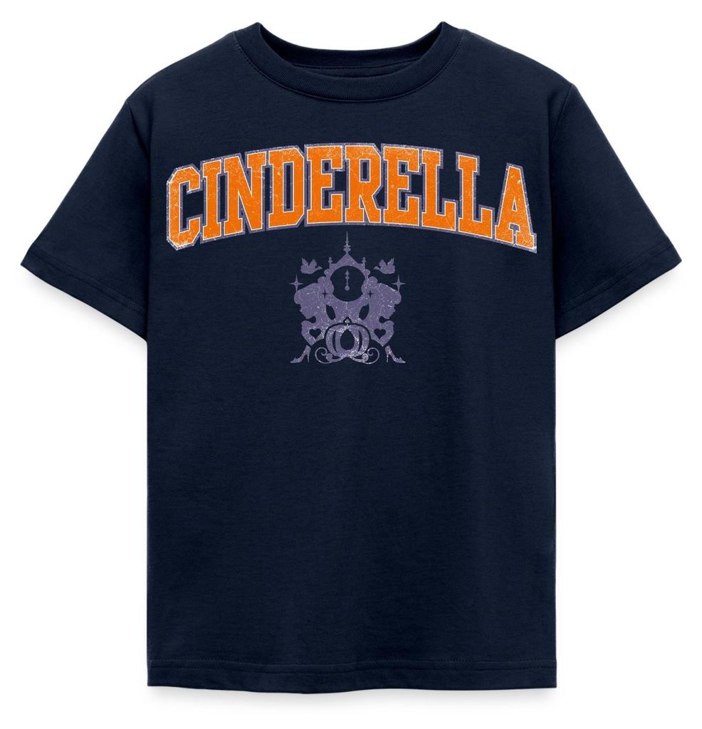 Cinderella Schriftzug Mit Emblem Kinder T-Shirt, 110/116 (5-6 Jahre), Navy