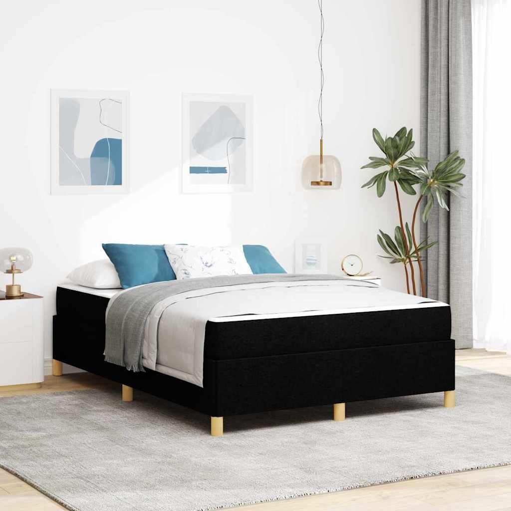 Maison Exclusive - Bettrahmen mit Matratze Schwarz 160 x 200 cm Stoff