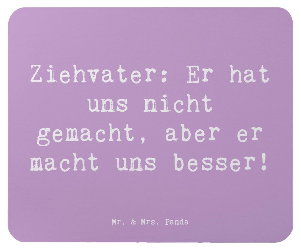 Mr. & Mrs. Panda Mauspad Spruch Ziehvater Liebe - Lavendeltraum - Geschenk, Adoptivvater, Mouse Pad, handgemacht, Kinder, Stiefvater, Familie, pc, ...