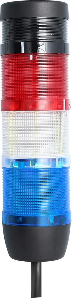 Colonne LED 24V clignotante tricolore avec alarme sonore intégrée