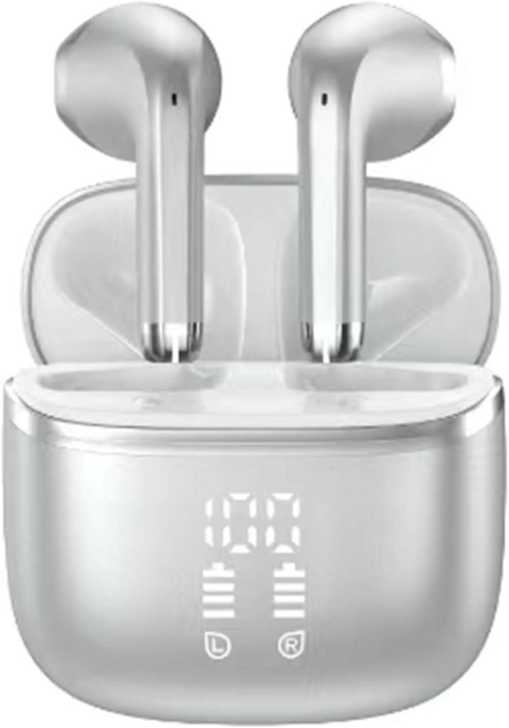 In-Ear-Kopfhörer 5.4 mit 4 ENC Noise Cancelling Mic, 40H Spielzeit mit LED mit HiFi Stereo, IPX7 wasserdichte Ohrhörer für Arbeit/Studium/Freizeit
