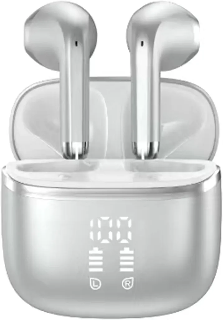 In-Ear-Kopfhörer 5.4 mit 4 ENC Noise Cancelling Mic, 40H Spielzeit mit LED mit HiFi Stereo, IPX7 wasserdichte Ohrhörer für Arbeit/Studium/Freizeit