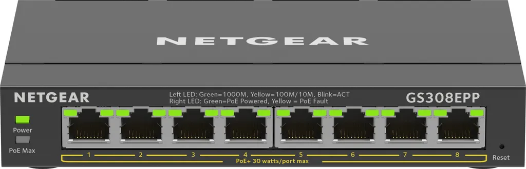 Switch PoE+ NETGEAR GS308EPP 8 Porte Gigabit 123W - Stock Limitato