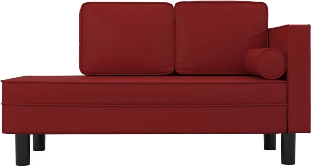 vidaXL Chaise longue similicuir rouge vin avec coussin design