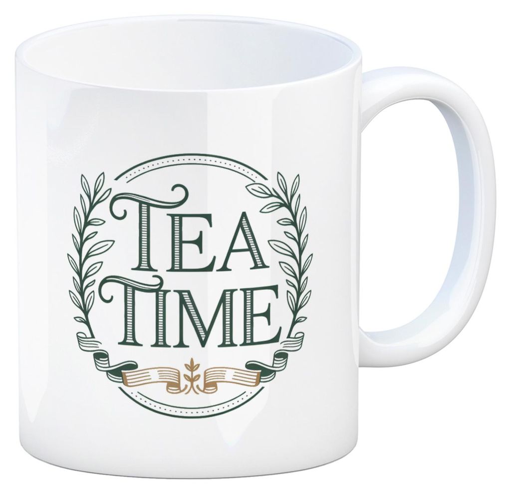 Tea Time Lorbeerkranz Kaffeebecher für Teeliebhaber