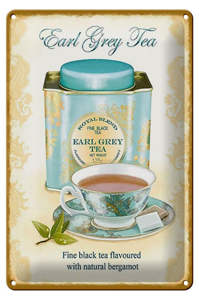 Blechschild Tee 20x30cm Earl grey Tea black tea bergamot