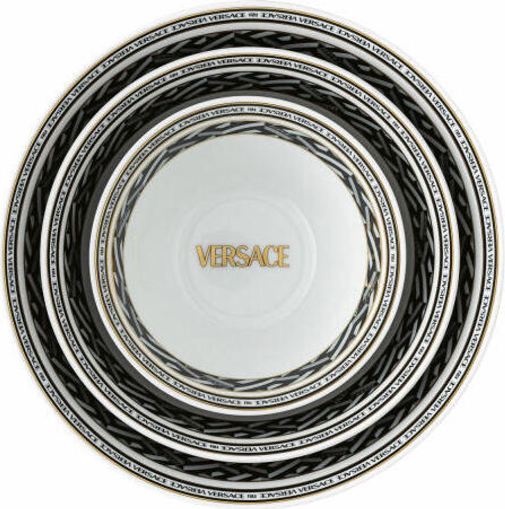 Rosenthal Versace Bowl-Set 4-tlg. La Greca Signature Black, Porzellan, 19335-403765-28718