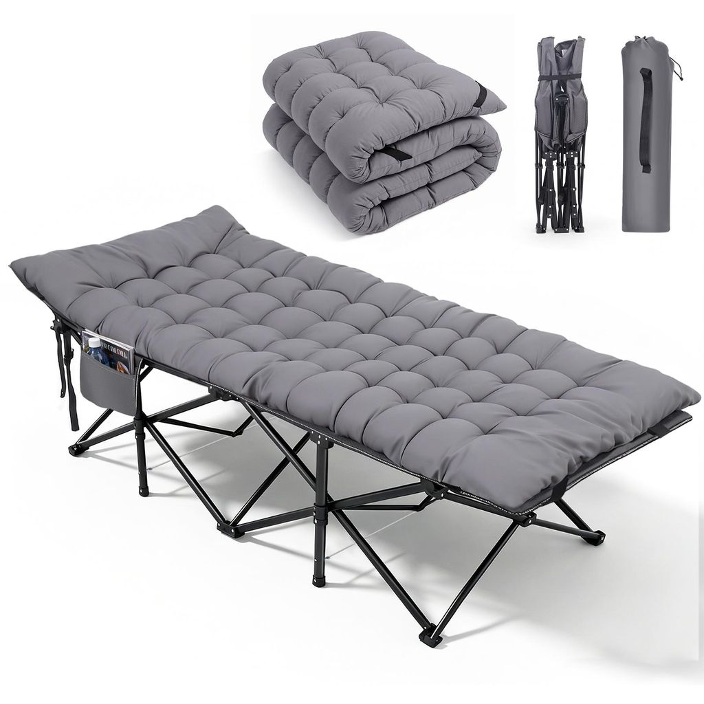 Sekey 202 x 80 x 45 cm XXL Tragbares Feldbett mit Matratze, Produktbild 