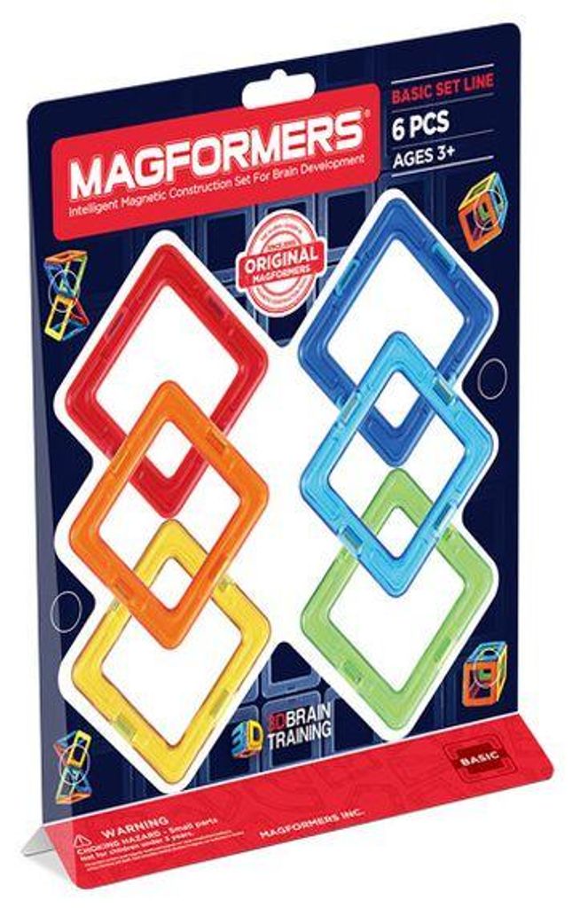 MAGFORMERS magnetisches Bauset Quadrat 6-teilig buntes Spielzeug