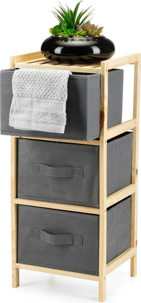 Bibliothèque bois 65cm avec 3 tiroirs coulissants - Finition Artisanale