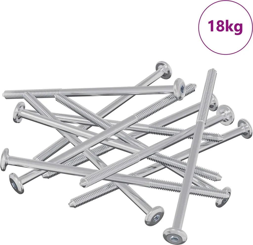 Vis longues M6 x 120 mm vidaXL en acier résistant argenté pack de 800