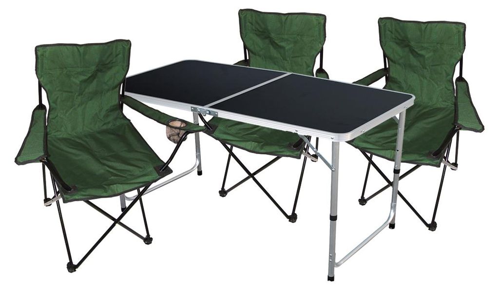 set de camping 4 pièces table de camping + 3 chaises de Image du produit 