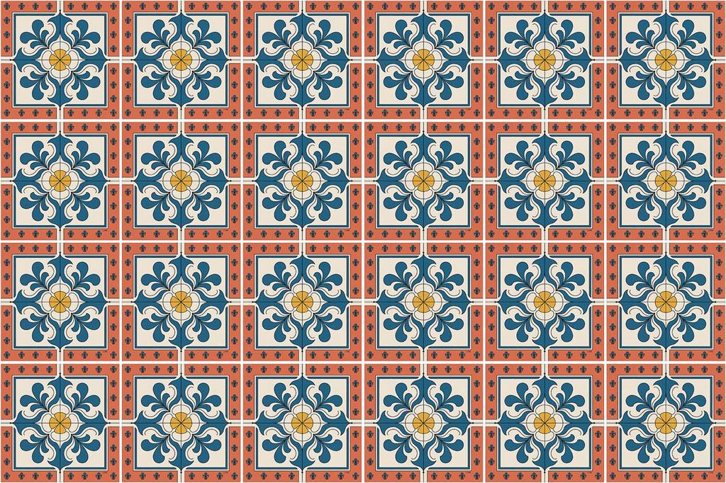 Fliesenaufkleber 15x15 cm – 24 Stück – Selbstklebend – Wasserfest – Pflegeleicht – Hitzebeständig – Für Küche & Bad – Blumenmotiv...