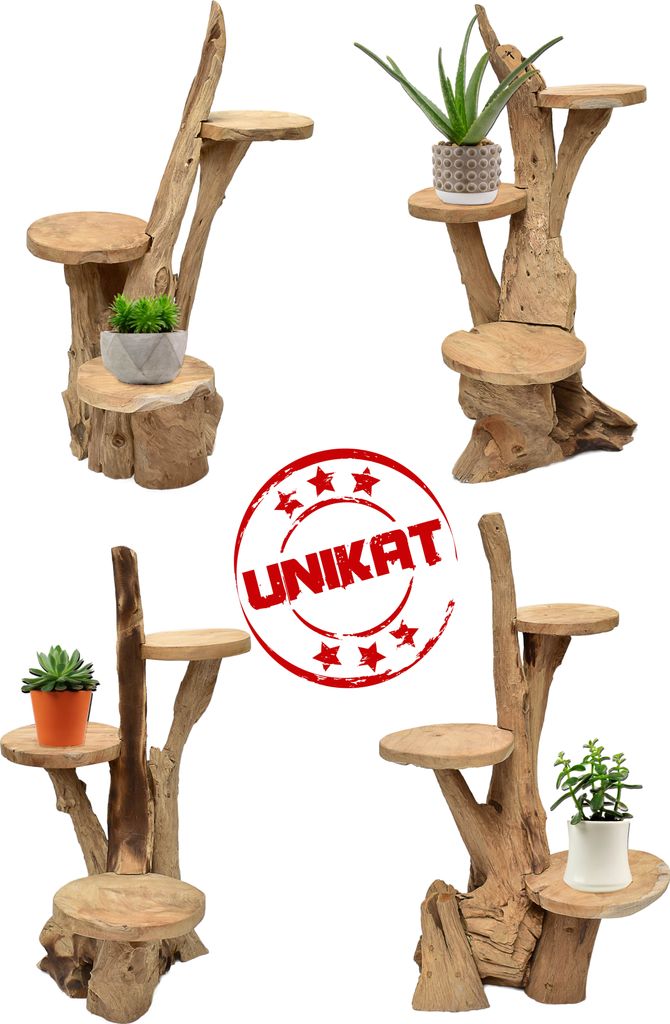 Teak Blumenständer Blumenpodest Pflanzentreppe Ständer Produktbild 3