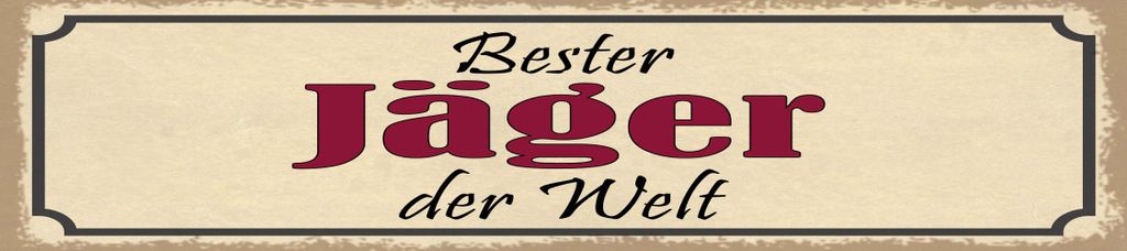 vianmo Holzschild 10x46 cm bester Jäger der Welt